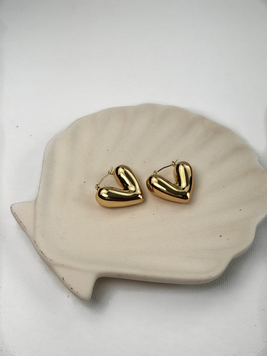 Gold Heart Earrings